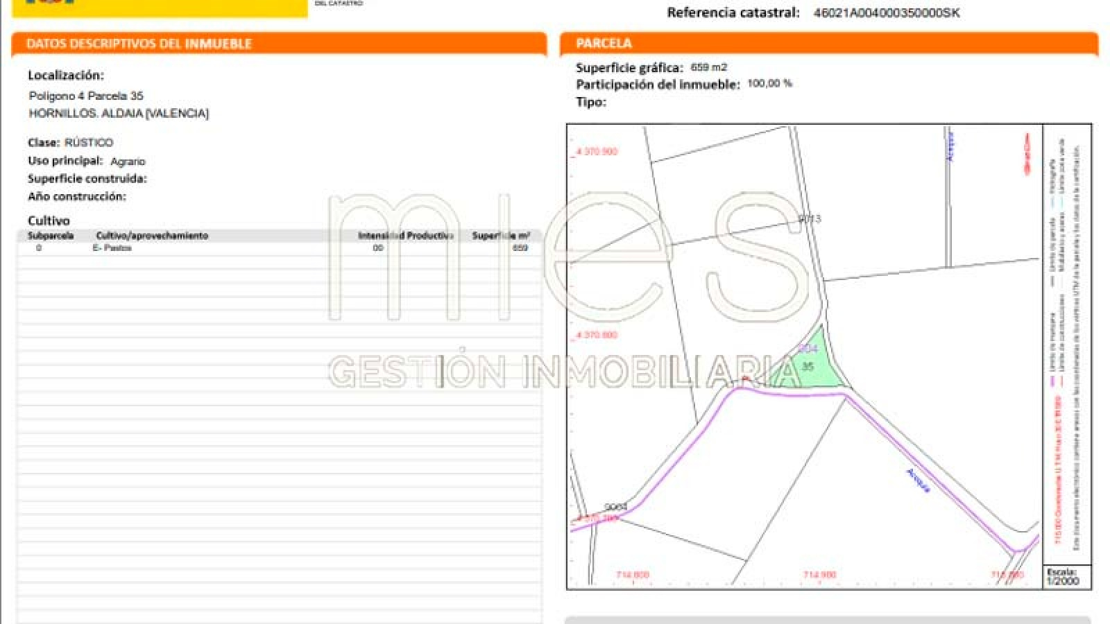 INMOBILIARIA MIES VENDE NAVE EN ALDAIA