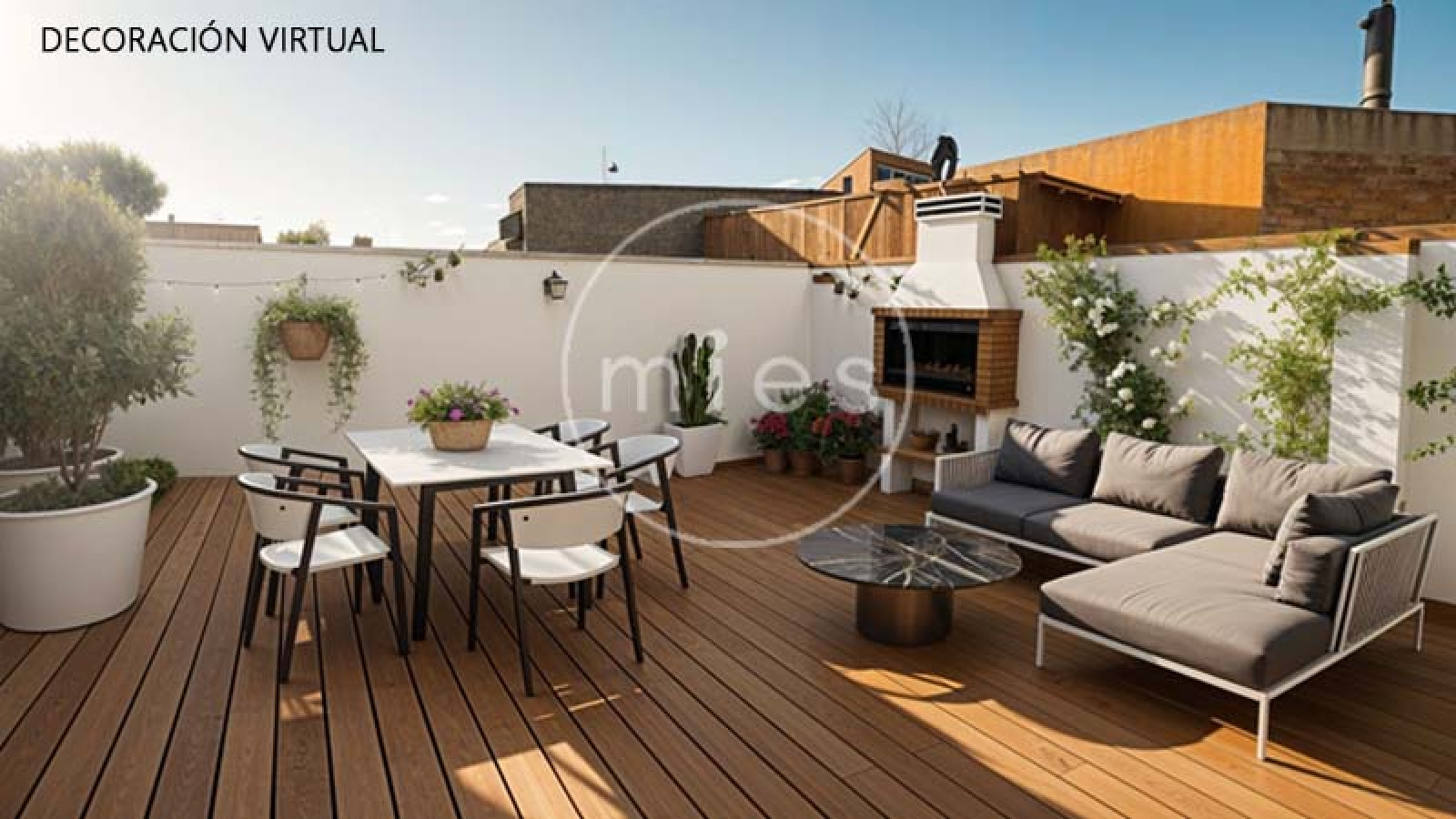 terraza moderna con paellero barcaboa para entrar mies agencia